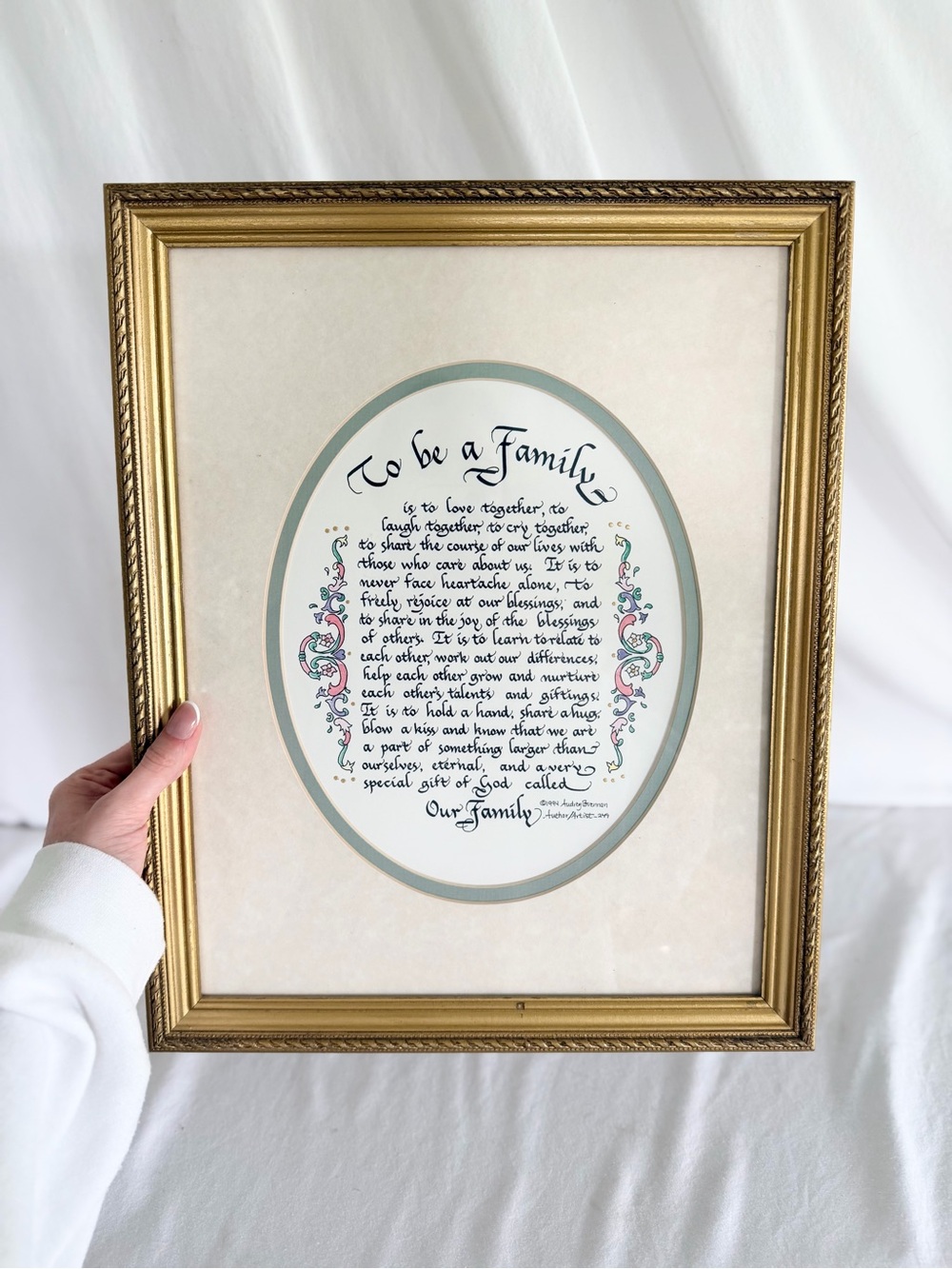 Gold Framed "To Be a Family" Print